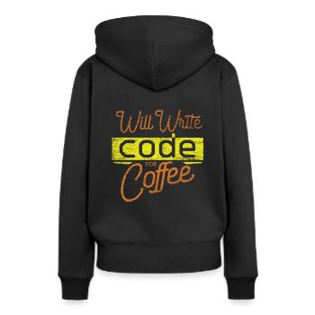 Programmieren - Frauen Premium Bio Hoodie - Schwarz - Hinten - Julia (174cm)