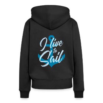 navigation à voile - Sweat à capuche Premium bio Femme - noir - Dos - Julia (174cm)