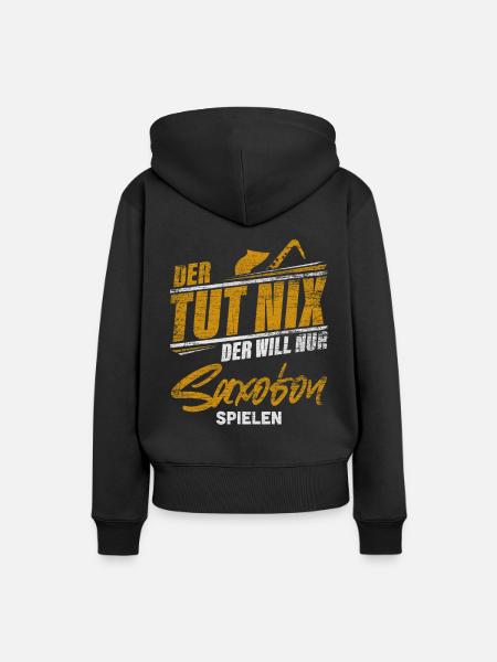 Saxofon - Frauen Premium Bio Hoodie - Schwarz