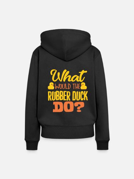 Badeente - Frauen Premium Bio Hoodie - Schwarz