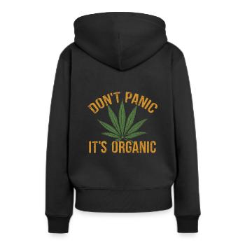 cannabis - Sweat à capuche Premium bio Femme - noir - Dos - Julia (174cm)