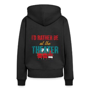 Theater - Frauen Premium Bio Hoodie - Schwarz - Hinten - Julia (174cm)