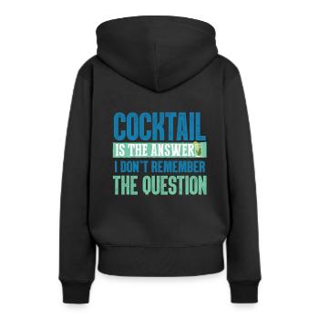 cocktails - Sweat à capuche Premium bio Femme - noir - Dos - Julia (174cm)