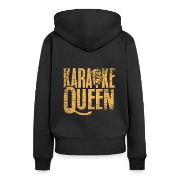 Karaoke - Sweat à capuche Premium bio Femme - noir - Dos - Julia (174cm)