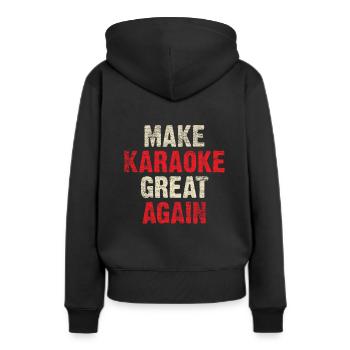 Karaoke - Sweat à capuche Premium bio Femme - noir - Dos - Julia (174cm)