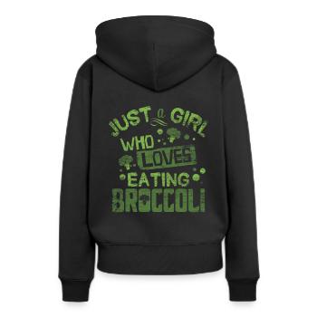 brocoli - Sweat à capuche Premium bio Femme - noir - Dos - Julia (174cm)