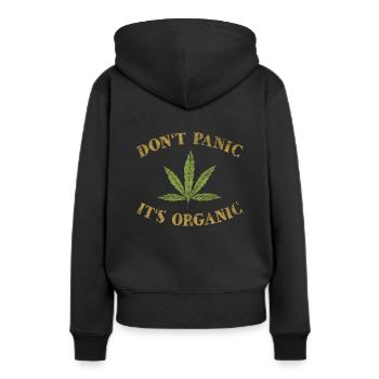 cannabis - Sweat à capuche Premium bio Femme - noir - Dos - Julia (174cm)