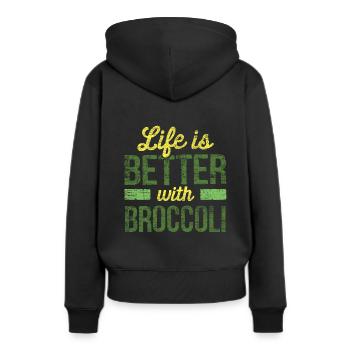 brocoli - Sweat à capuche Premium bio Femme - noir - Dos - Julia (174cm)