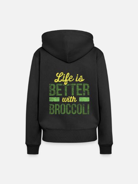 Brokkoli - Frauen Premium Bio Hoodie - Schwarz