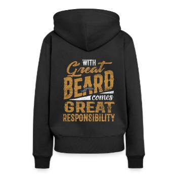 Bart - Frauen Premium Bio Hoodie - Schwarz - Hinten - Julia (174cm)