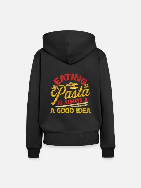 Pasta - Frauen Premium Bio Hoodie - Schwarz