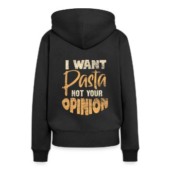 pâtes - Sweat à capuche Premium bio Femme - noir - Dos - Julia (174cm)