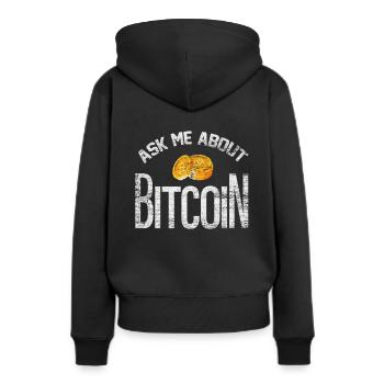 Bitcoin - Sweat à capuche Premium bio Femme - noir - Dos - Julia (174cm)