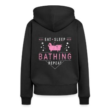 Baignoire salle de bain - Sweat à capuche Premium bio Femme - noir - Dos - Julia (174cm)