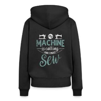 Machine à coudre à coudre - Sweat à capuche Premium bio Femme - noir - Dos - Julia (174cm)