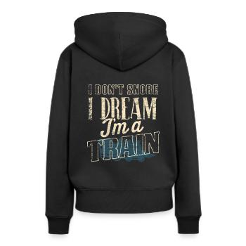 Train trains - Sweat à capuche Premium bio Femme - noir - Dos - Julia (174cm)