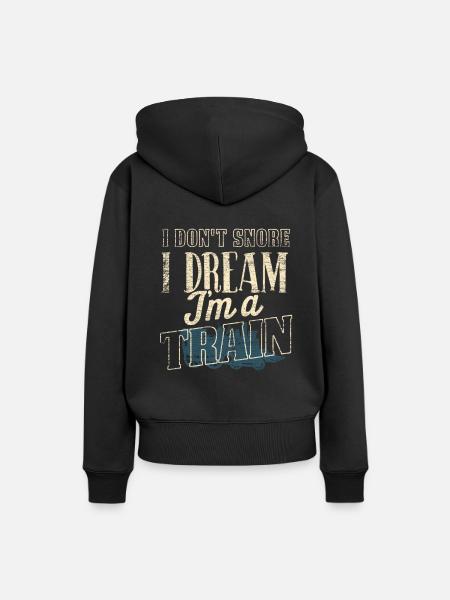 Pociągi - Dame Premium hoodie, økologisk bomuld - sort