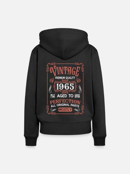 Cumpleaños nacido en 1965 - Dame Premium hoodie, økologisk bomuld - sort