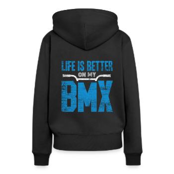 BMX - Sweat à capuche Premium bio Femme - noir - Dos - Julia (174cm)