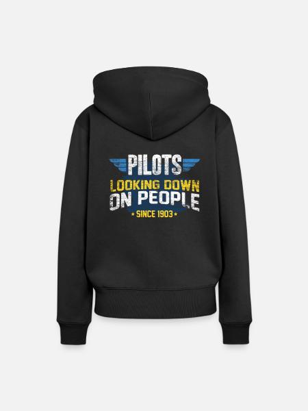 Pilot - Frauen Premium Bio Hoodie - Schwarz