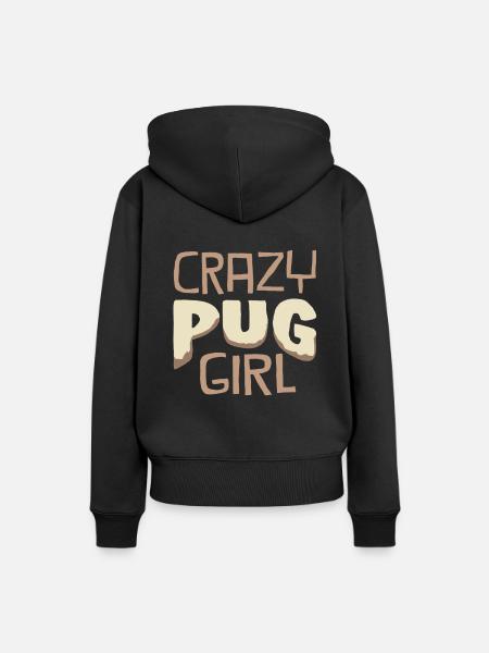 Mops - Frauen Premium Bio Hoodie - Schwarz
