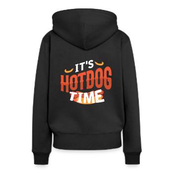 Hot dog - Sweat à capuche Premium bio Femme - noir - Dos - Julia (174cm)