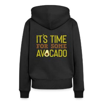 Avocado - Frauen Premium Bio Hoodie - Schwarz - Hinten - Julia (174cm)
