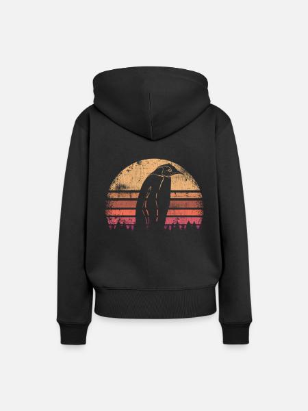 Pinguin - Frauen Premium Bio Hoodie - Schwarz
