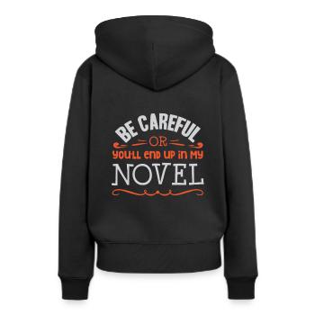 Auteur auteur du livre - Sweat à capuche Premium bio Femme - noir - Dos - Julia (174cm)