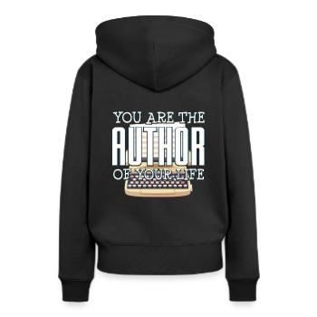 auteur - Sweat à capuche Premium bio Femme - noir - Dos - Julia (174cm)