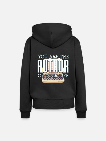 Autor - Frauen Premium Bio Hoodie - Schwarz