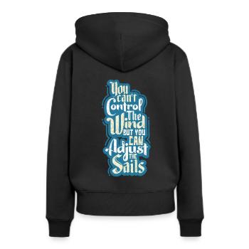 navigation à voile - Sweat à capuche Premium bio Femme - noir - Dos - Julia (174cm)