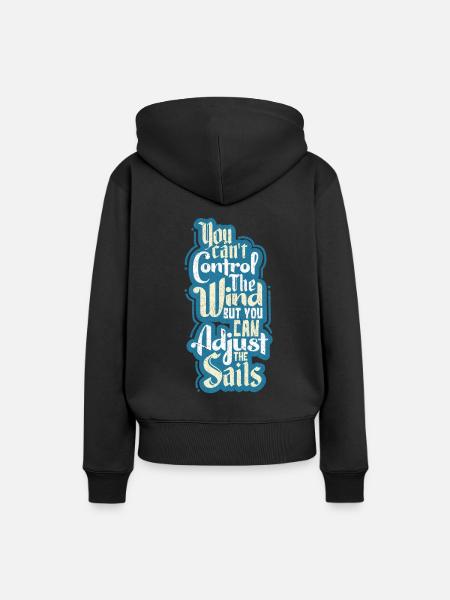 navigation à voile - Sweat à capuche Premium bio Femme - noir