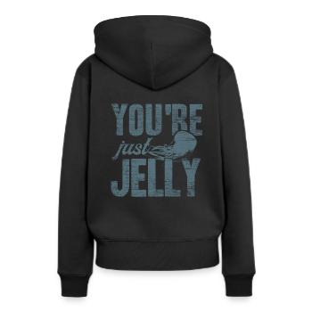 Méduse jalouse - Sweat à capuche Premium bio Femme - noir - Dos - Julia (174cm)