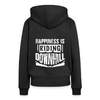 Downhill VTT - Sweat à capuche Premium bio Femme - noir - Dos - Julia (174cm)