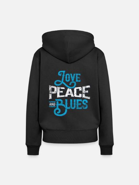 Blues - Frauen Premium Bio Hoodie - Schwarz