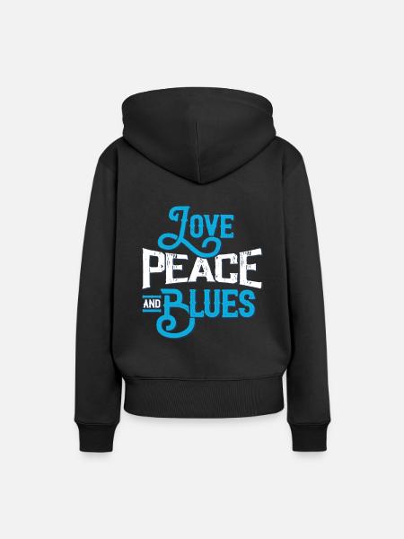 Blues - Frauen Premium Bio Hoodie - Schwarz