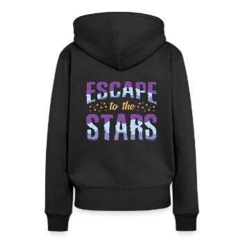 Galaxie Astronaut - Frauen Premium Bio Hoodie - Schwarz - Hinten - Julia (174cm)