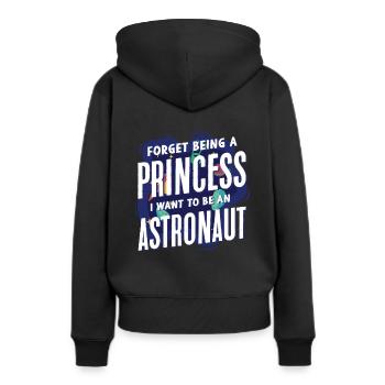 Astronaut - Frauen Premium Bio Hoodie - Schwarz - Hinten - Julia (174cm)