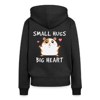 Hamster Umarmung - Frauen Premium Bio Hoodie - Schwarz - Hinten - Julia (174cm)