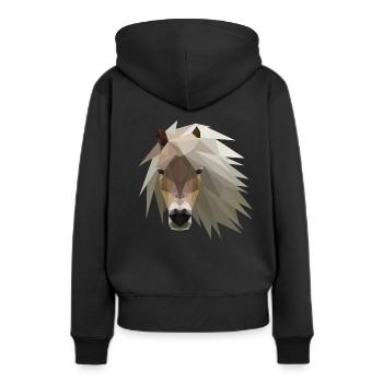 Pferd Pony - Frauen Premium Bio Hoodie - Schwarz - Hinten - Julia (174cm)