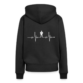 Police - Droit - Justice - Menottes - Sweat à capuche Premium bio Femme - noir - Dos - Julia (174cm)