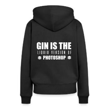 GIN - Liquid Version of Photoshop - Tonic - Drink - Frauen Premium Bio Hoodie - Schwarz - Hinten - Julia (174cm)