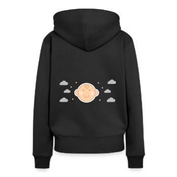 Baby Neugeborene Vater Mutter Sohn Tochter Familie - Frauen Premium Bio Hoodie - Schwarz - Hinten - Julia (174cm)