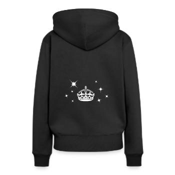 Keep Calm Couronne Star Couronne couronne couronne - Sweat à capuche Premium bio Femme - noir - Dos - Julia (174cm)
