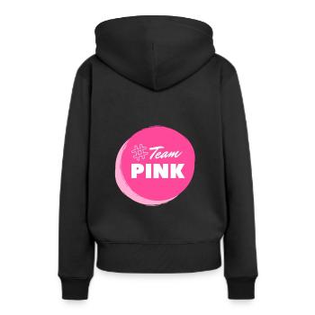 Team Pink Brustkrebs Kampf gegen Krebs Schleife - Frauen Premium Bio Hoodie - Schwarz - Hinten - Julia (174cm)