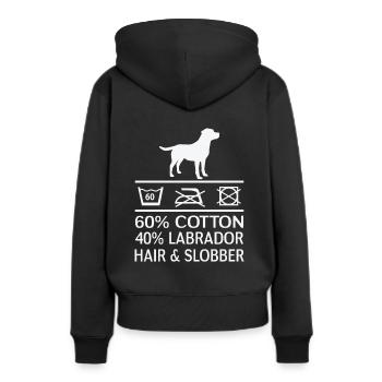 Hundehaare Labrador Witzig Lustig Hundebesitzer - Frauen Premium Bio Hoodie - Schwarz - Hinten - Julia (174cm)