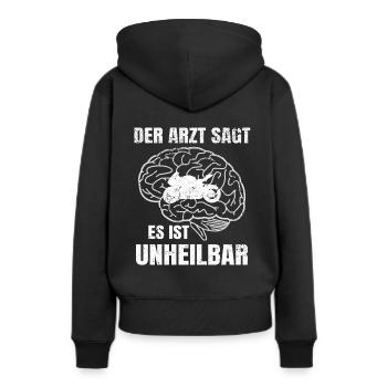 Unheilbar Motorrad Mopped Motor Race Mopped Schnel - Frauen Premium Bio Hoodie - Schwarz - Hinten - Julia (174cm)