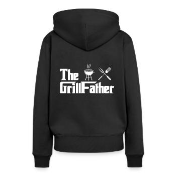 Grillfather Grillen Saison Barbecue Barbecue - Sweat à capuche Premium bio Femme - noir - Dos - Julia (174cm)
