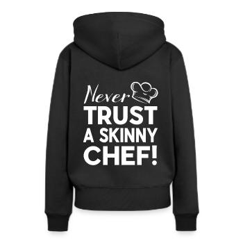 Dünn Chefkoch Grillmeister Grillen Kochen Koch - Frauen Premium Bio Hoodie - Schwarz - Hinten - Julia (174cm)